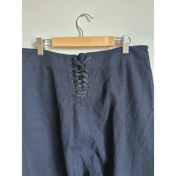 VINTAGE NAVAL CLOTHING FACTORY 30's Navy Blue Wool Wide Leg Sailor Pants Size M - Picture 4 of 7